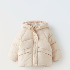 Zara Kids Cream Puffer Jacket